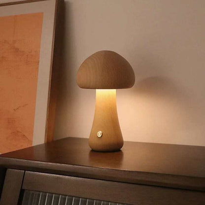 Wooden Mushroom Lamps