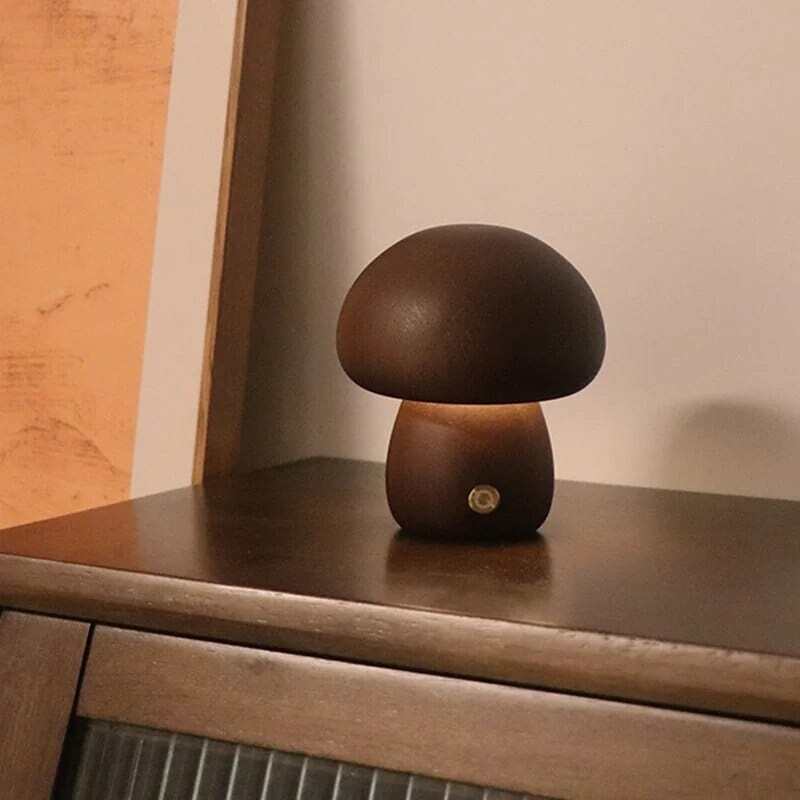 Wooden Mushroom Lamps